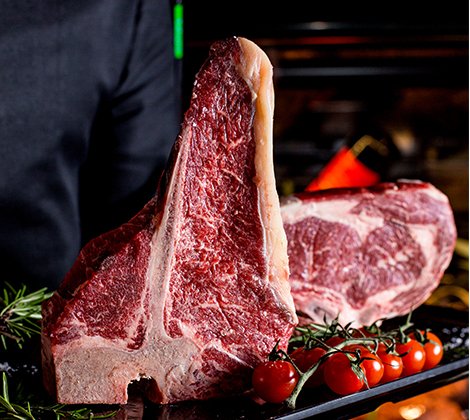 Carne de res premium cortada en filetes